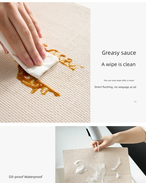 Deri Amerikan Servisi - Gri 4 Adet 30x43cm - Resim 11