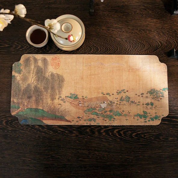 Çin Tarzı Emici Çay Matı - Jiangshan-Tekne Gezisi 35x80cm