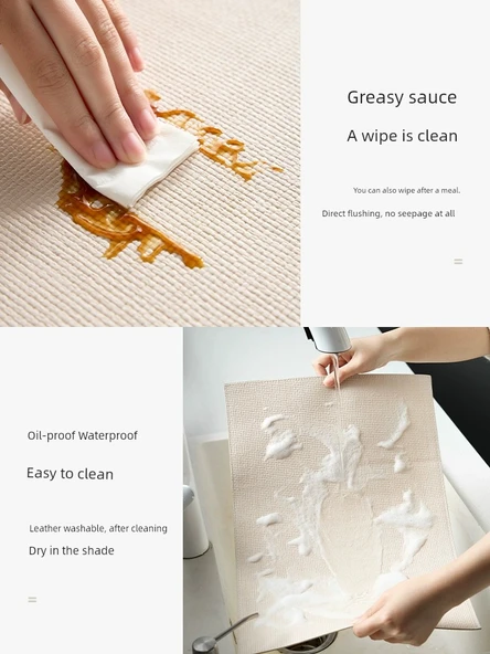 Deri Amerikan Servisi - Gri 4 Adet 30x43cm - Resim 4