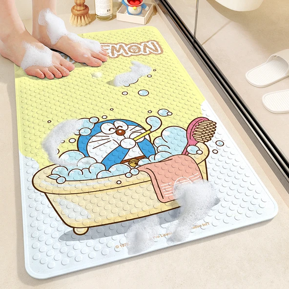 Baloncuklu Doraemon Kaymaz Banyo Paspası (Model 1) - 40x70cm