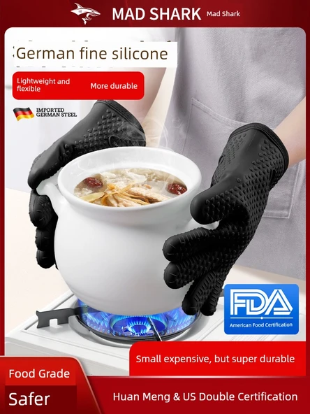 Mutfak Silikon Fırın Eldiveni - Turuncu - 2'li Paket - 2