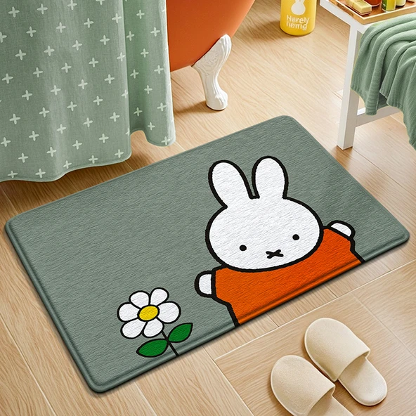 Miffy Desenli Banyo Paspası - 60x90 cm - Neşeli Miffy