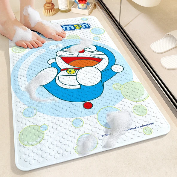 Baloncuklu Doraemon Kaymaz Banyo Paspası (Model 2) - 40x70cm