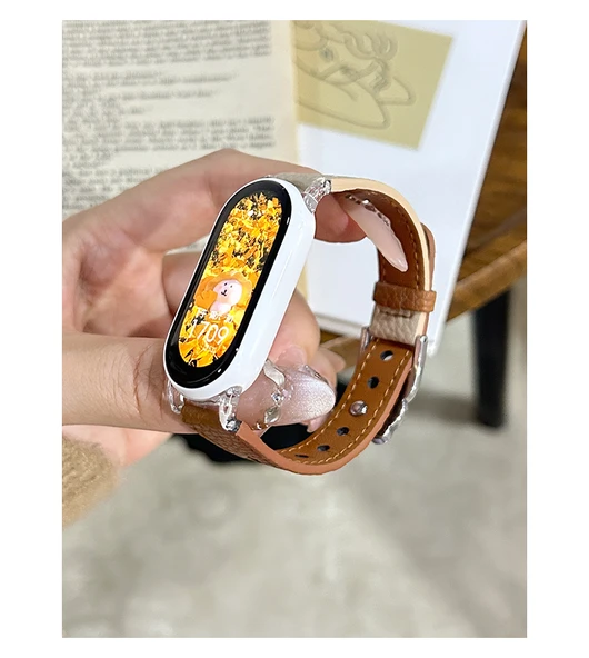 Xiaomi Bileklik 9 Kordonu - Sevimli Ayı Desenli - Kayısı/Kahverengi - 7