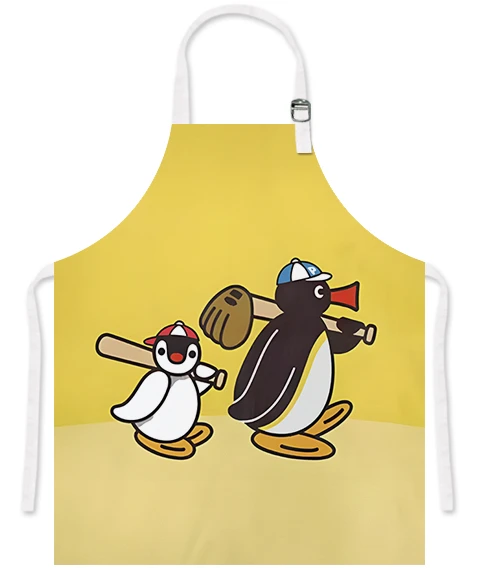 Japon Stili Penguen Desenli Mutfak Önlüğü - Renk 02