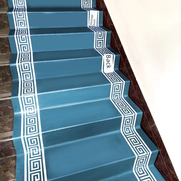 Kendinden Yapışkanlı Kaymaz Merdiven Halısı - Orta Avrupa Mavi - 1 Metre