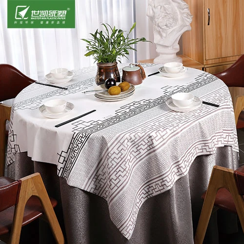 Pencereli Desenli Tek Kullanımlık Masa Örtüsü 1.8x1.8 m - 5 Adet (Tek Katlanmış) - 3