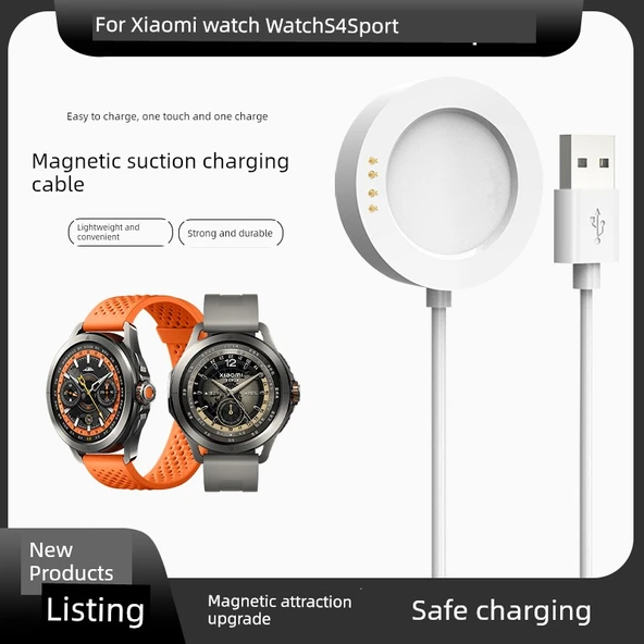 Xiaomi Watch S4 Sport Siyah Manyetik Şarj Aleti + Şarj Başlığı - 2