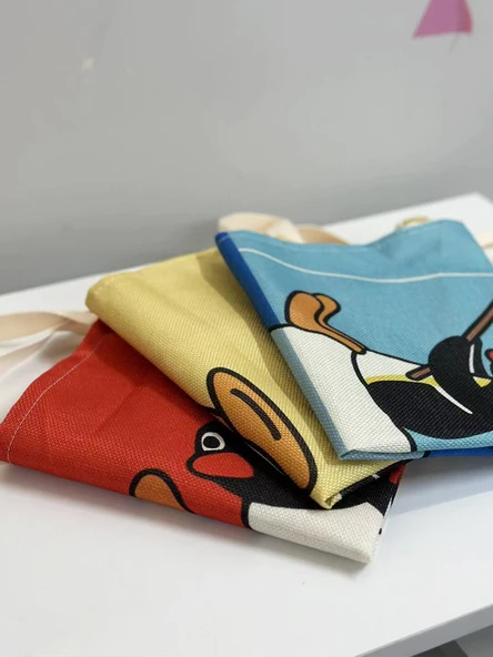 Japon Stili Penguen Desenli Mutfak Önlüğü - Renk 02 - 11