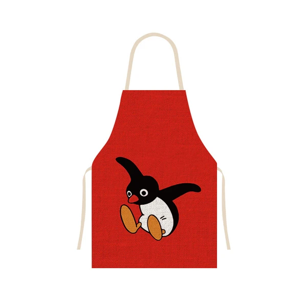 Japon Stili Penguen Desenli Mutfak Önlüğü - Renk 08