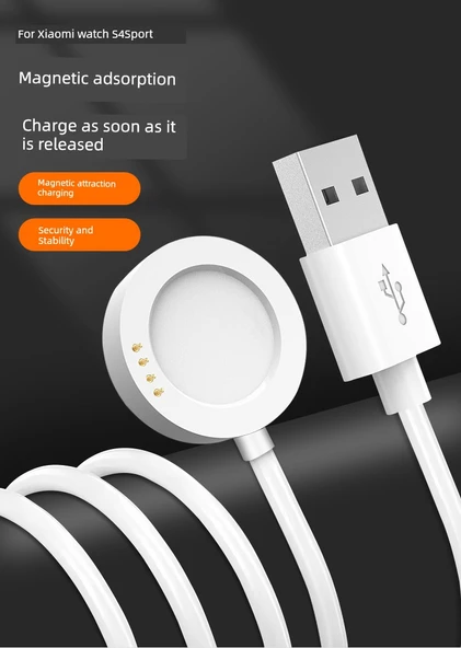Xiaomi Watch S4 Sport Siyah Manyetik Şarj Aleti + Şarj Başlığı - 7