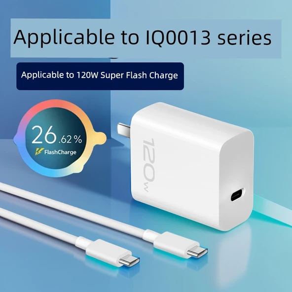Vivo iQOO13 120W Şarj Aleti - 120W Adaptör + 1 Metre ve 1.5 Metre Kablo (2 Adet)