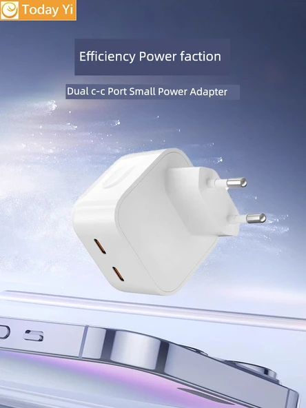 35W EU PD Hızlı Şarj Aleti - 35W A+C Çift Portlu + USB-L + PD Kablolar - 5