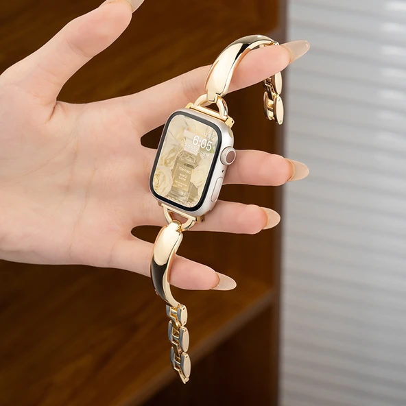 Paslanmaz Çelik Apple Watch Kordon - iwatch 1-9/se 42/44/45mm Altın