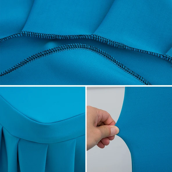 Pileli Etekli Sandalye Kılıfı - Gri - 3