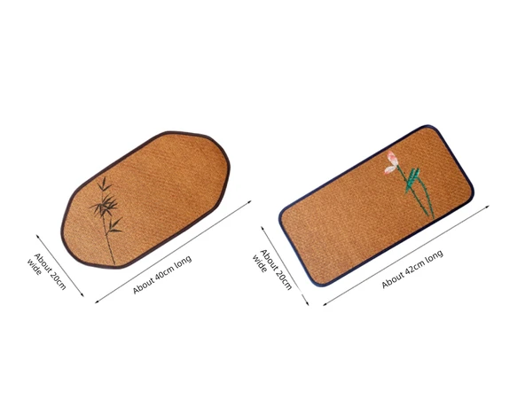 Rattan Çay Altlığı - Kare Serbest El Erik Çiçeği Desenli - 7