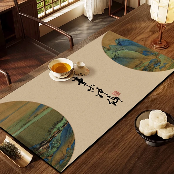 Zen Çay Matı - Diatomlu Çamur - 25x50cm - Küçük Boy - Dingin -NB-12283