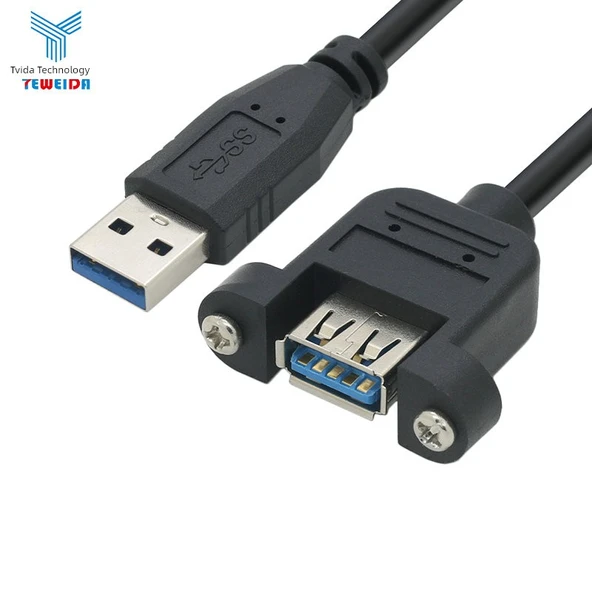 USB Şarj ve Data Uzatma Kablosu - 30cm Siyah