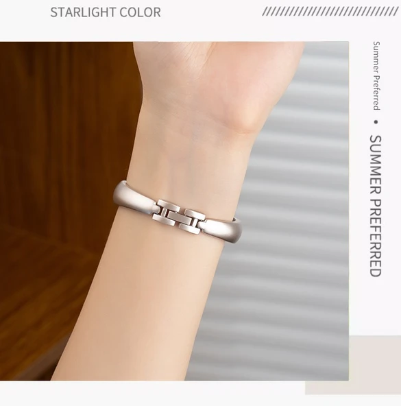 Paslanmaz Çelik Apple Watch Kordon - iwatch 1-9/se 42/44/45mm Yıldız Rengi Buzlu - 11