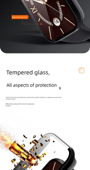Xiaomi Bileklik 9 Pro Uyumlu Mürekkep Mavi PC Kılıf ve Temperli Film - 9