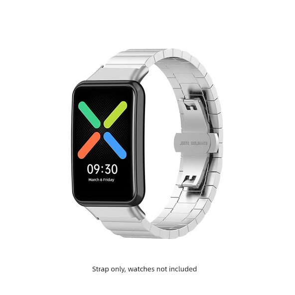 OPPO Watch Free Gümüş Paslanmaz Çelik Kordon (Model 2)