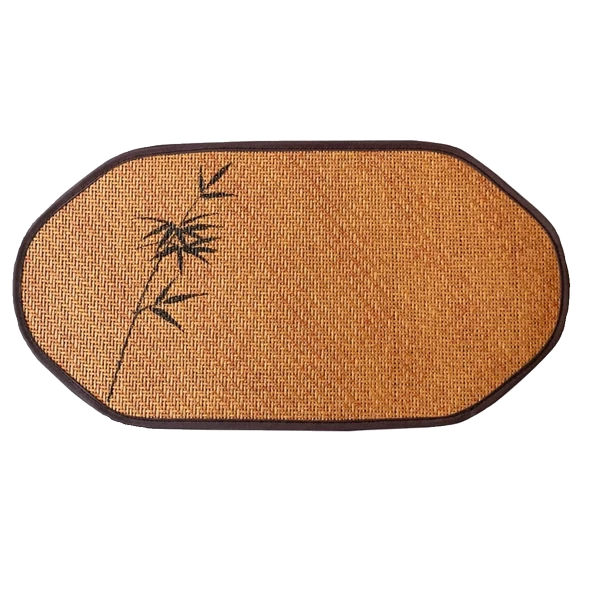 Rattan Çay Altlığı - Kare Serbest El Lotus Çiçeği Desenli - 5