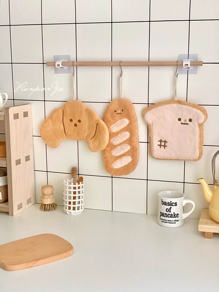 Yiyecek Temalı Nakışlı Mutfak Asma Havlusu - Tost - 4