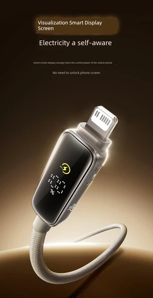 2'li Star Titanyum 1m USB Hızlı Şarj Dijital Ekranlı Kablo - 10