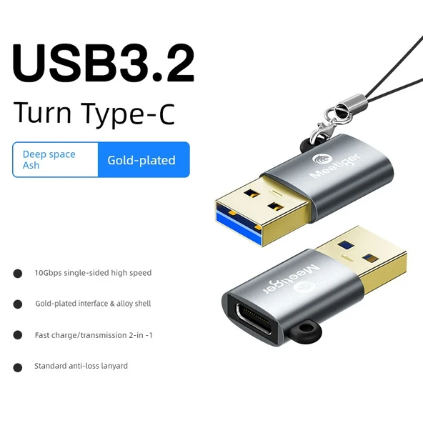 USB - Type-C OTG Adaptör - Altın Kaplama 5Gbps