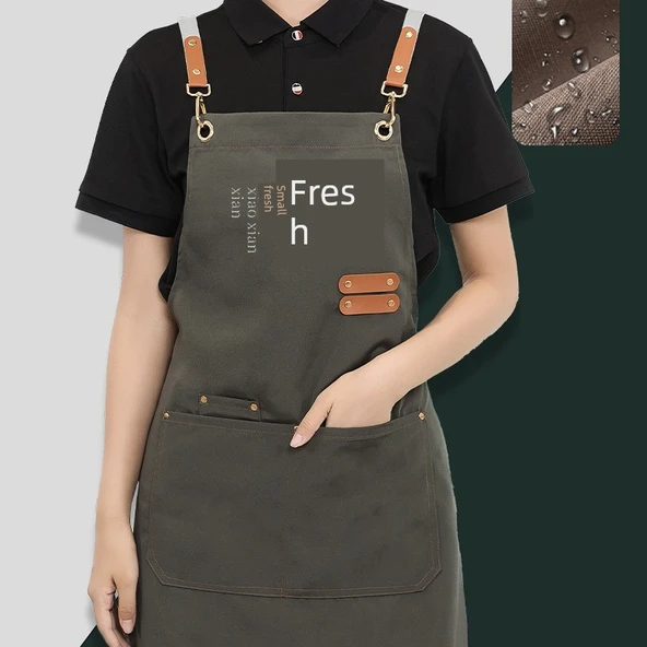 Su Geçirmez Kanvas Önlük - 306 Derin Kahve - Resim 2