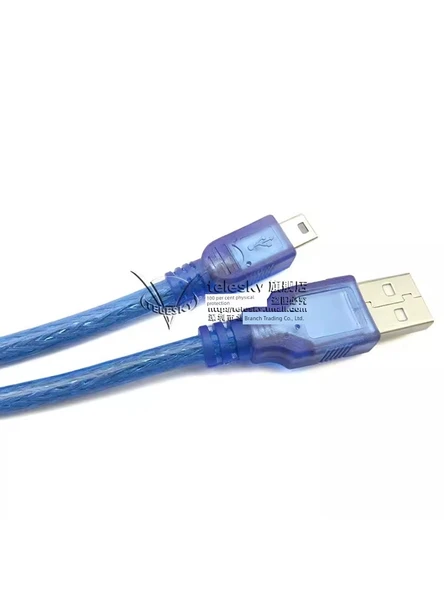 MP3 Tablet Araç Navigasyon USB Data Kablosu - 1m - Şeffaf Mavi - 4