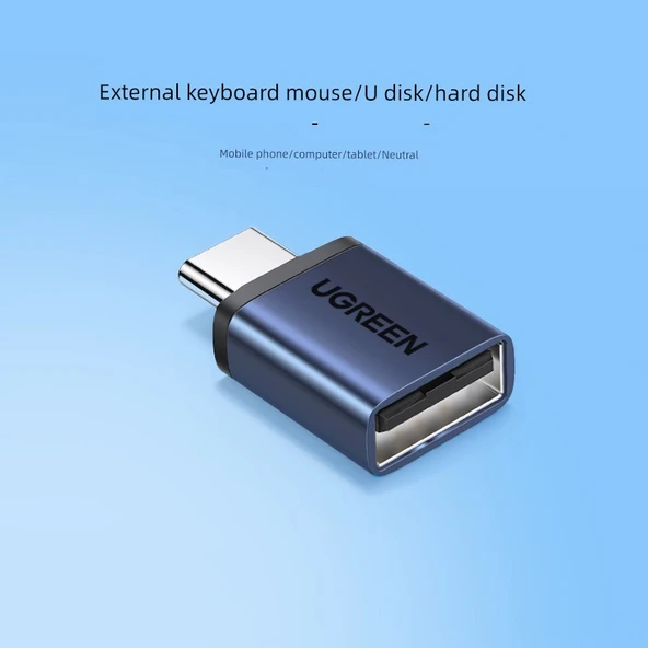 Type-C USB 3.0 OTG Adaptör - Titanyum Mavi 3.0 Alaşım Adaptör