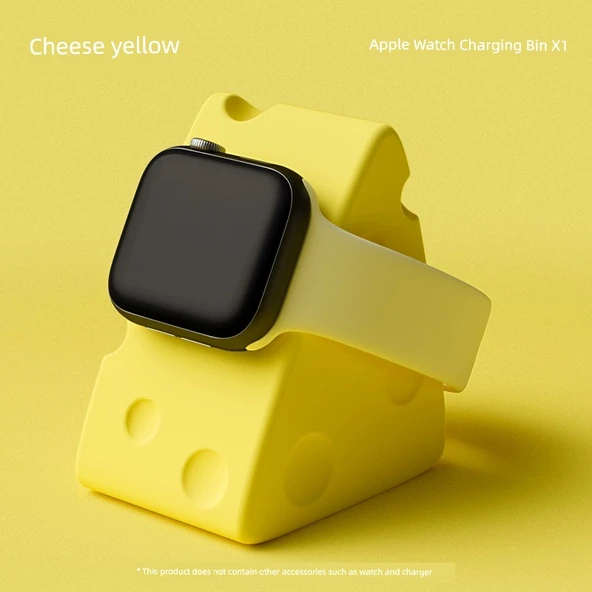 Apple Watch Silikon Şarj Standı - Peynir Rengi