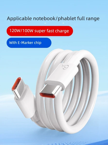 Çift Type-C Data Kablosu 120W - 2m - E-Marker Çip - 2