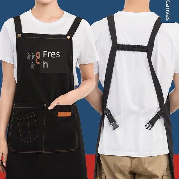 Su Geçirmez Kanvas Önlük - 306 Derin Kahve - Resim 5