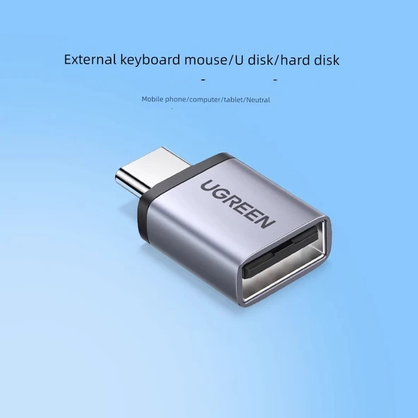 Type-C USB 3.0 OTG Adaptör - Koyu Gri 2.0 Alaşım Adaptör