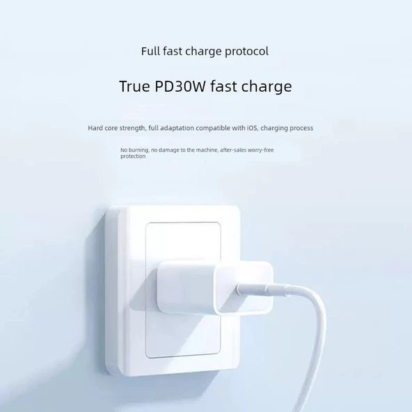 iPad Air 5/4 30W USB-C Hızlı Şarj Aleti - 1 Metre Kablolu - 3