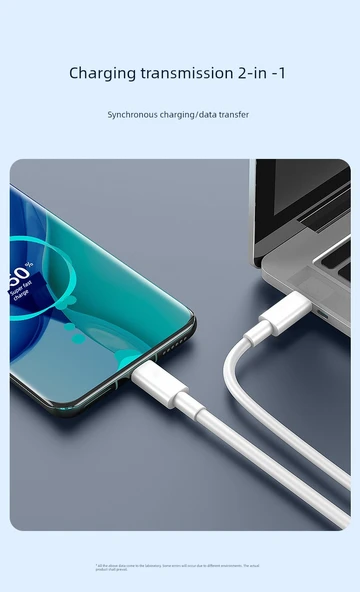 Çift Type-C Data Kablosu 120W - 2m - E-Marker Çip - 10