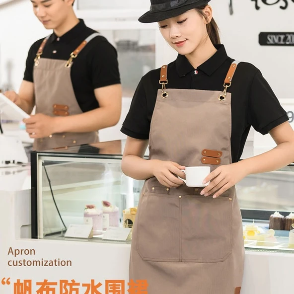 Su Geçirmez Kanvas Önlük - 306 Derin Kahve - Resim 3