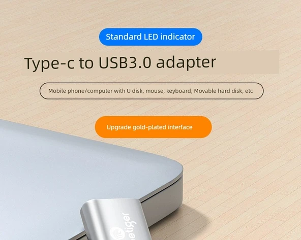 USB - Type-C OTG Adaptör - Altın Kaplama 5Gbps - 6