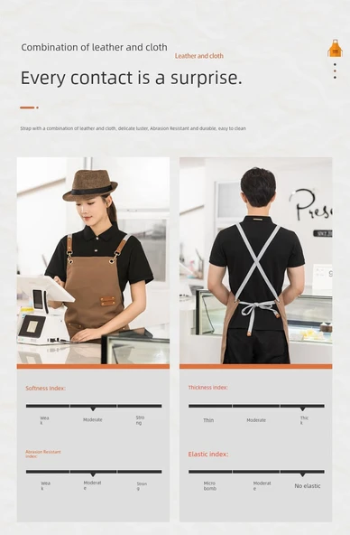 Su Geçirmez Kanvas Önlük - 306 Derin Kahve - Resim 10