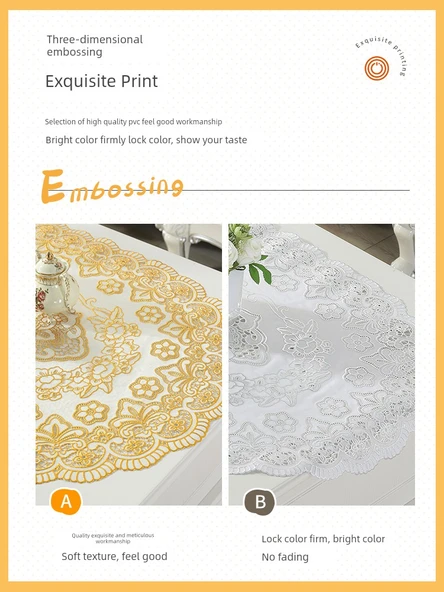 Su Geçirmez PVC Masa Örtüsü - 50cm Çap Kare Altın - Tek Parça - Resim 5