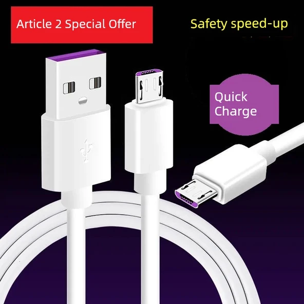 Android Micro USB Data Kablosu - 5A Hızlı Şarj - 0.25M - 2'li Paket