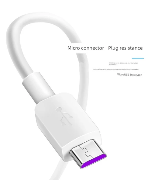 Android Micro USB Data Kablosu - 5A Hızlı Şarj - 0.25M - 2'li Paket - 9