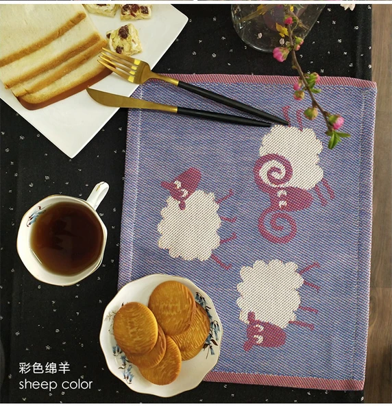 Pamuklu Kare El Havlusu/Çay Havlusu/Sofralık - Üç Yönlü - 35x25cm - 11