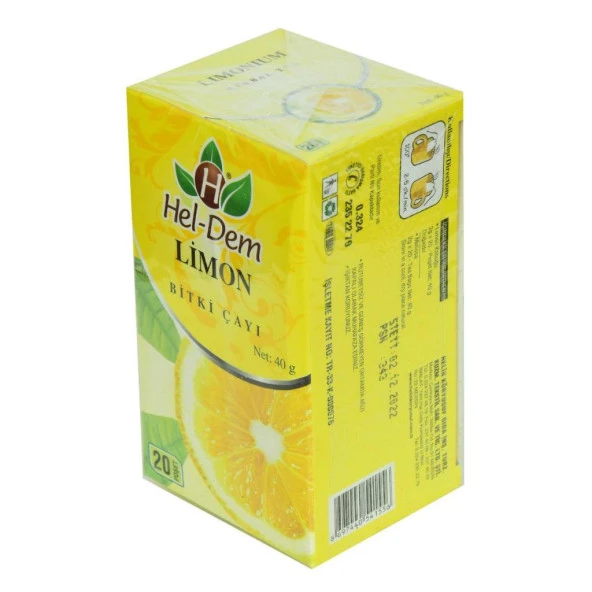 Hel-Dem Doğal Saf Limon Bitki Çayı 2Gr x 20 Süzen Poşet 40 Gr