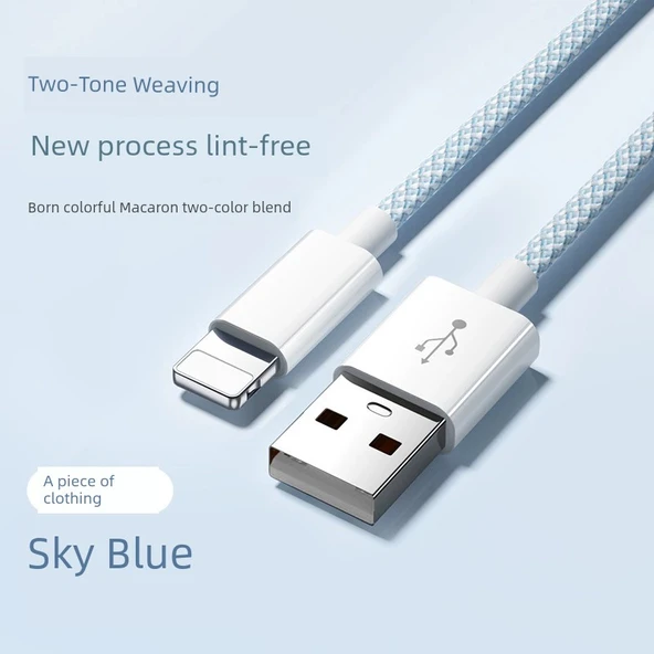 iPhone Şarj Aleti 1m USB Mavi (Hatalı Ürün Telafisi)