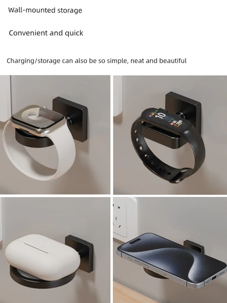 Duvara Monte Şarj Braketi - Beyaz - Airpods için - 4