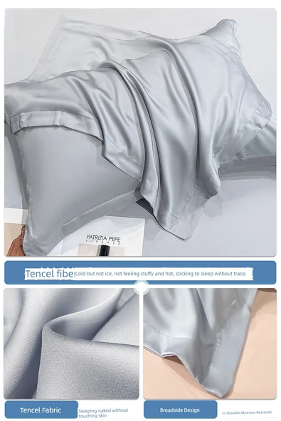 Tencel İpek Yastık Kılıfı Çifti - Yıldız Orkide - 48cm x 74cm