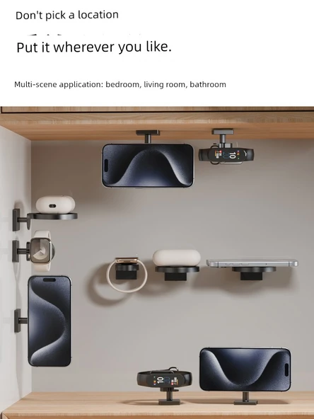 Duvara Monte Şarj Braketi - Beyaz - Airpods için - 3
